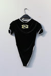 Windowsen "Alien" velvet conjoined short -sleeved PS23OP001 black